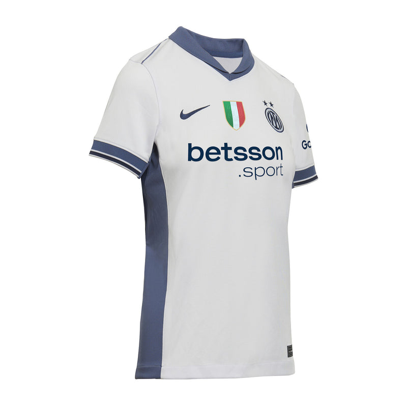 Camisa Inter de Milão II 24/25 - Torcedor Nike Feminina - Branca com detalhes em azul