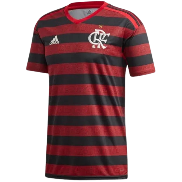 Camisa Flamengo I 19/20 Torcedor Masculina - Vermelha e preta com os detalhes em branco