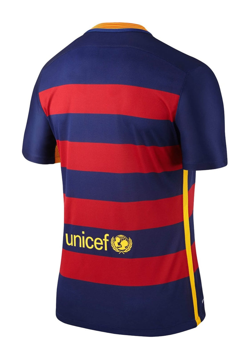 Camisa Retrô Barcelona I 15/16 - Masculina Nike - Azul com detalhes em vermelho e amarelo