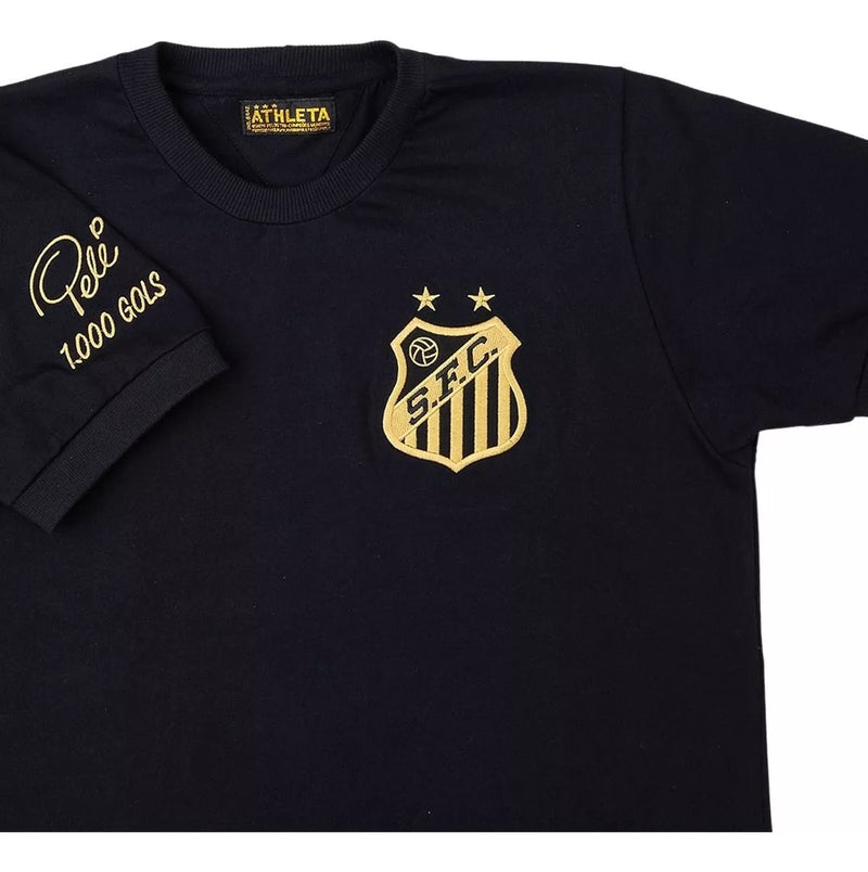 Camisa Santos Retrô Pelé Mil Gols Preta Oficial