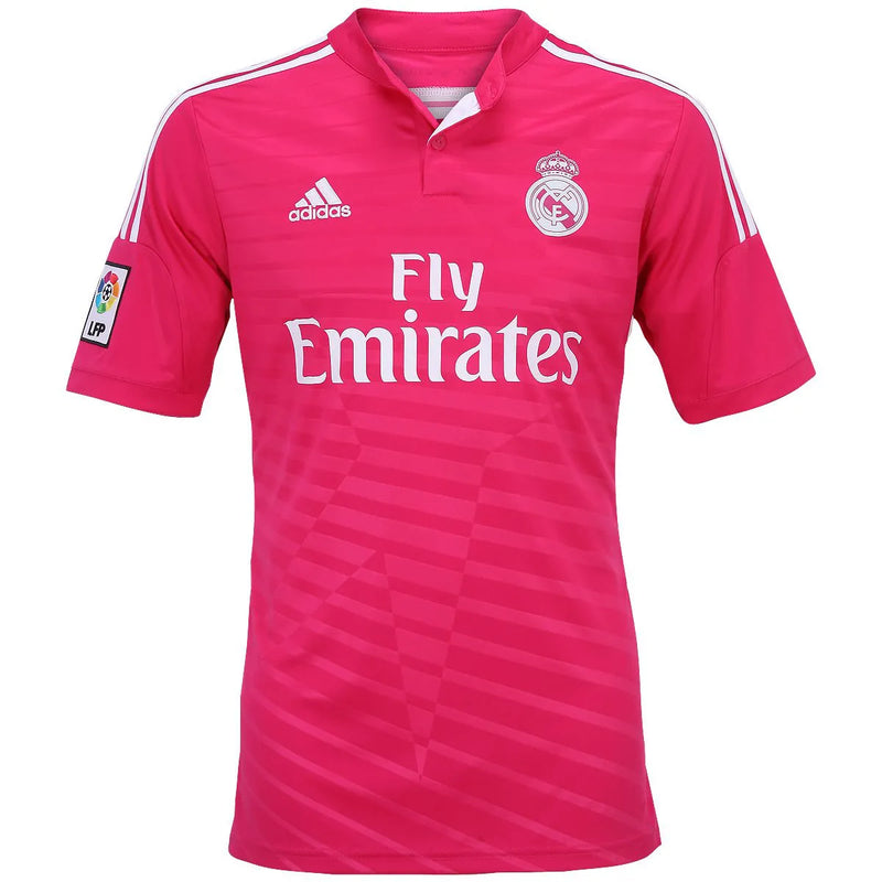 Camisa Retrô Real Madrid II 14/15 - Masculina Adidas - Rosa com detalhes em branco