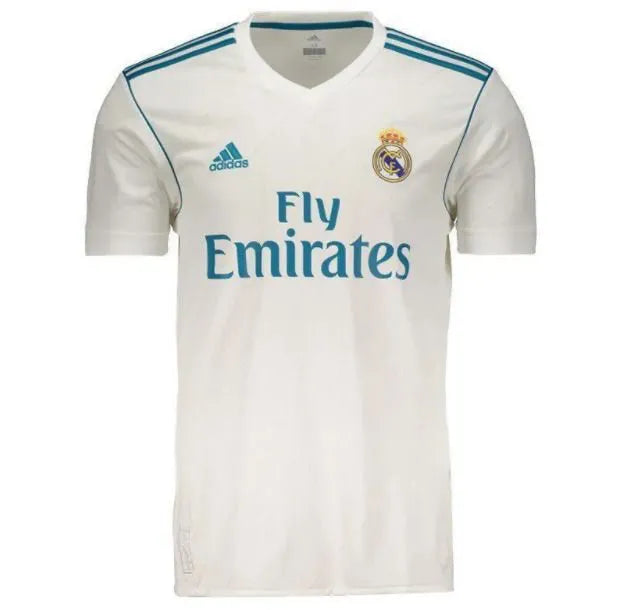 Camisa Retrô Real Madrid I 17/18 - Masculina Adidas - Branca com detalhes em azul