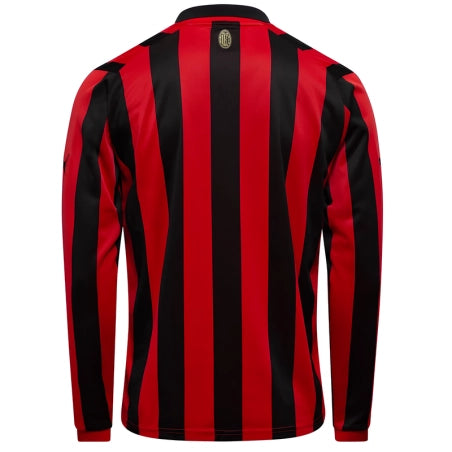Camisa AC Milan Edição Especial 125 Anos Manga Longa Vermelha e Preta Masculina