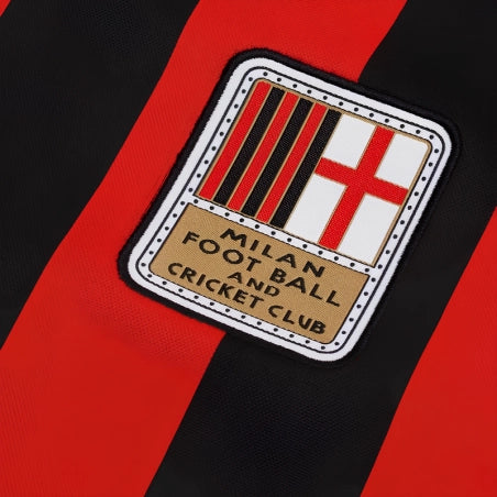 Camisa AC Milan Edição Especial 125 Anos Manga Longa Vermelha e Preta Masculina