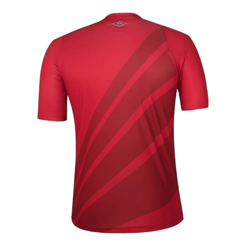 Camisa Athletico Paranaense I 24/25 - Torcedor Umbro Masculina - Vermelha com detalhes em marrom e Com Patrocínio