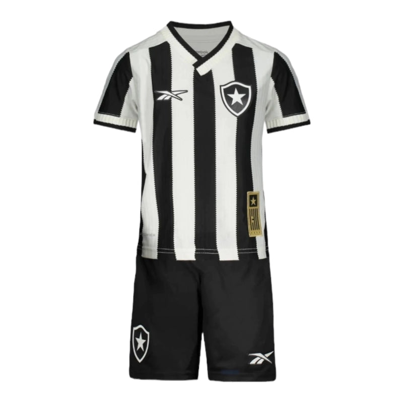 Kit Infantil Botafogo I 24/25 - Reebok - Preto e branco