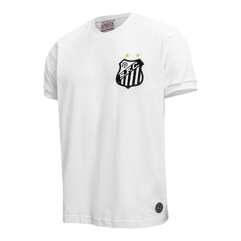 Camisa Retrô Santos 1969 Milésimo Gol Pelé - Masculina - Branca