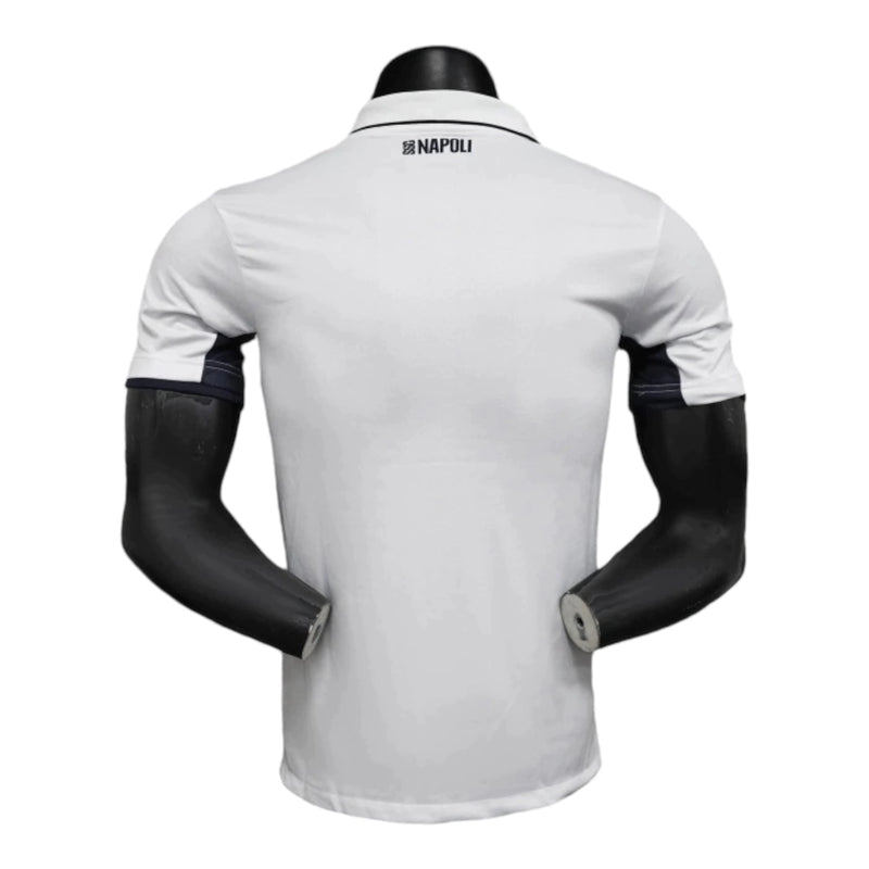 Camisa Napoli II 24/25 - Jogador EA7 Masculina - Branca com detalhes em azul