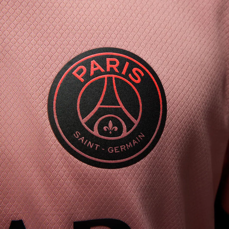 Camisa Paris Saint-Germain III 24/25 - Torcedor Jordan Masculina - Rosa com detalhes em azul
