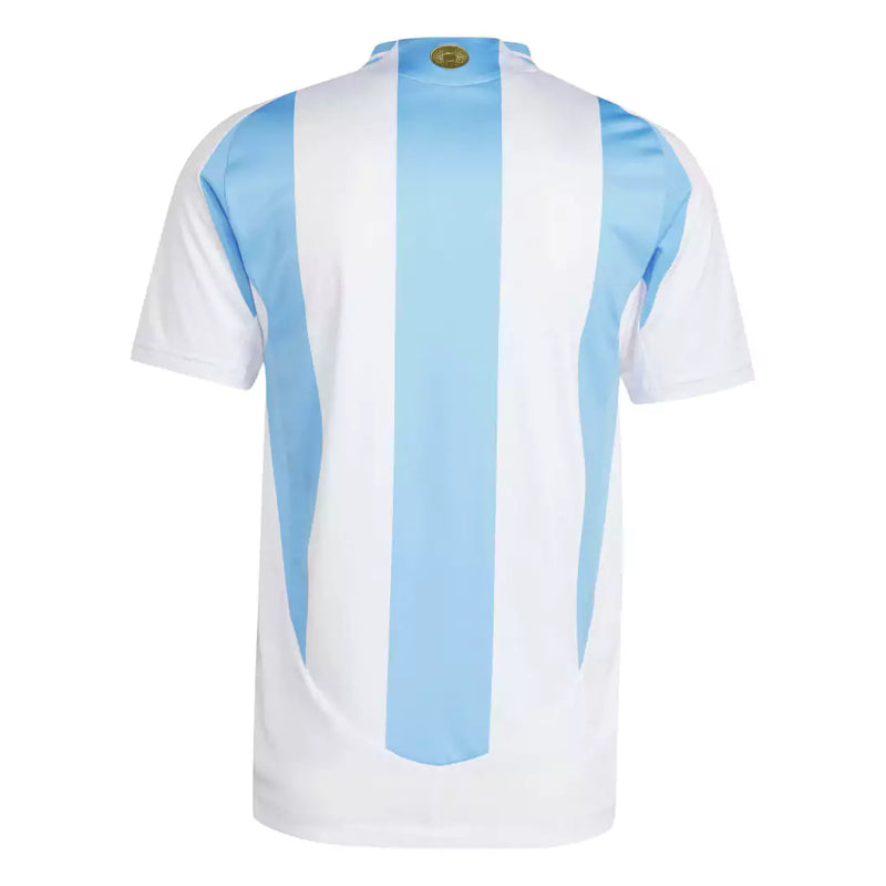 Camisa Seleção da Argentina I 24/25 - Torcedor Adidas Masculina - Azul e branca com detalhes em dourado